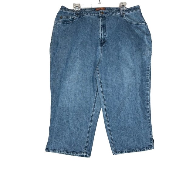 Liz and me Signature Blue Jeans Size 3 (fits like 16W) Cropped Curvy Plus - Picture 2 of 6